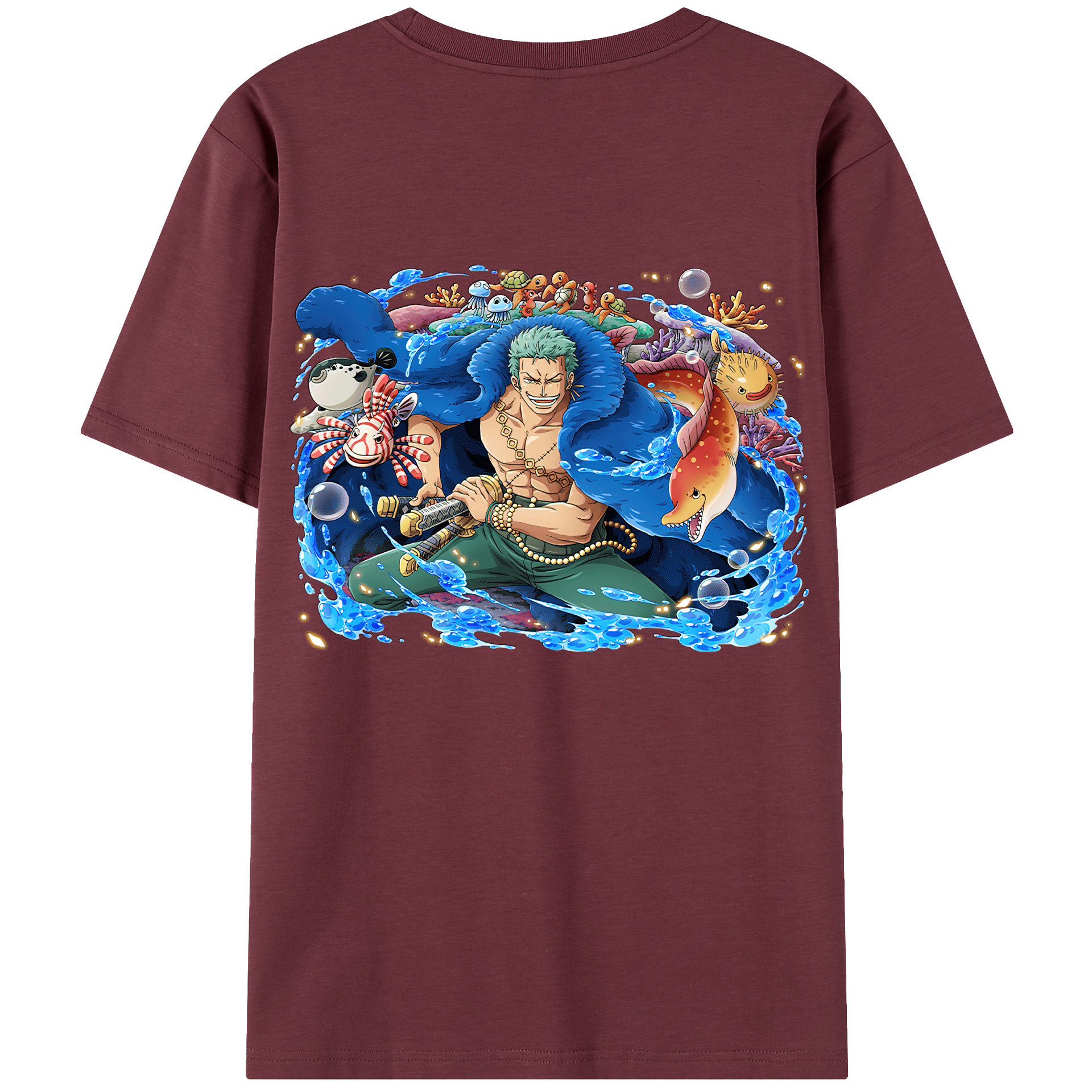 ワンピース ロロノア・ゾロ ONE PIECE Roronoa Zoro 綿100％半袖Tシャツ（背面プリント）